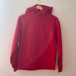 TNA cozy AF fleece hoodie in red